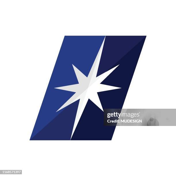 stockillustraties, clipart, cartoons en iconen met kompas pictogram vector logo sjabloon - media