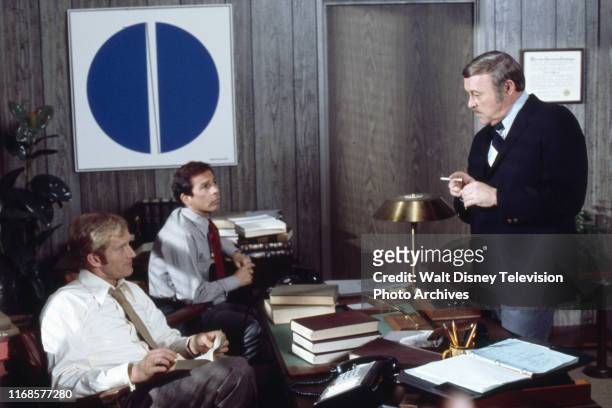 Ken Howard, Ron Rifkin, Norman Bartold appearing in the ABC tv series 'Adam's Rib'.