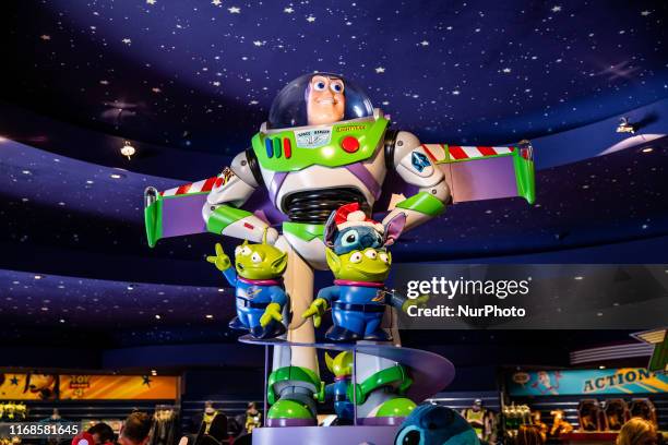 View of Buzz Lightyear at Disneyland Paris, in Paris, France, on September 14, 2019. Disneyland Paris is one of Europe's most popular attractions. In...