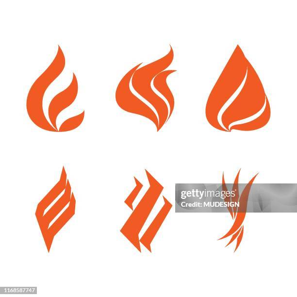 set logo fire. vector illustration for design - flame logo stock illustrations