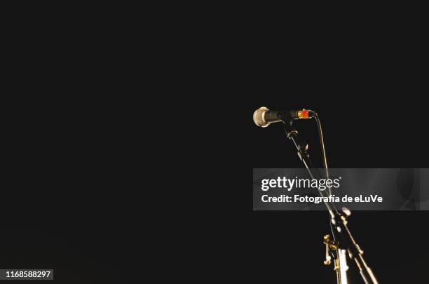 a microphone ready for speak - microphone stand stock pictures, royalty-free photos & images