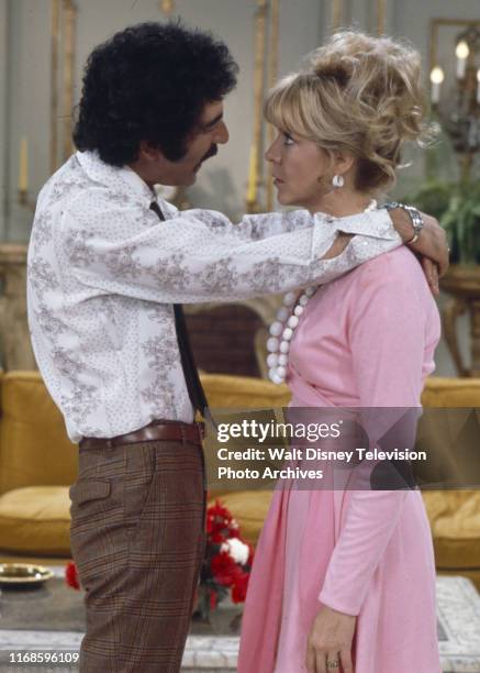 Charlie Brill, Arlene Golonka appearing in the ABC tv series 'Honeymoon Suite'.