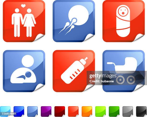 vektor icon-set für neugeborene - biological clock stock-grafiken, -clipart, -cartoons und -symbole