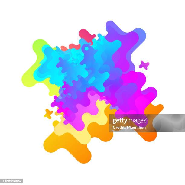 abstract multicolor liquid shapes element - chameleon stock illustrations