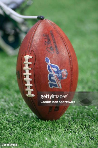 Wilson Sporting Goods football on the sideline during the NFL game between the Atlanta Falcons and the Philadelphia Eagles on September 15, 2019 At...