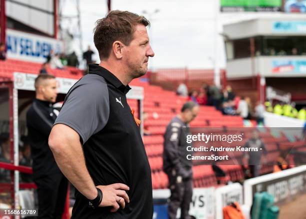 Barnsley's manager Daniel Stendel during the Sky Bet Championship match between Barnsley and Leeds United at Oakwell Stadium on September 15, 2019 in...