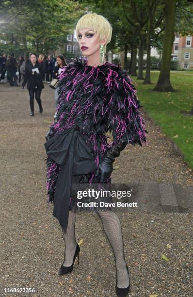 Aquaria attends the Erdem front row during London Fashion Week September 2019 at Grays Inn Gardens on September 16, 2019 in London, England.
