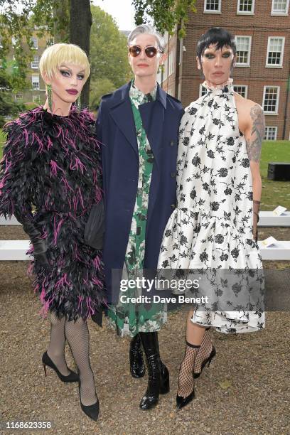 Aquaria, Erin O'Connor and Miss Fame attend the Erdem front row during London Fashion Week September 2019 at Grays Inn Gardens on September 16, 2019...