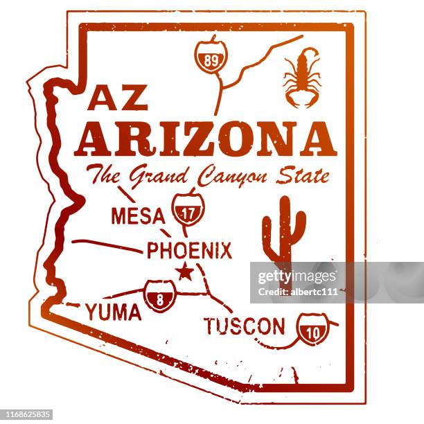 retro arizona travel graphic - v arizona stock illustrations