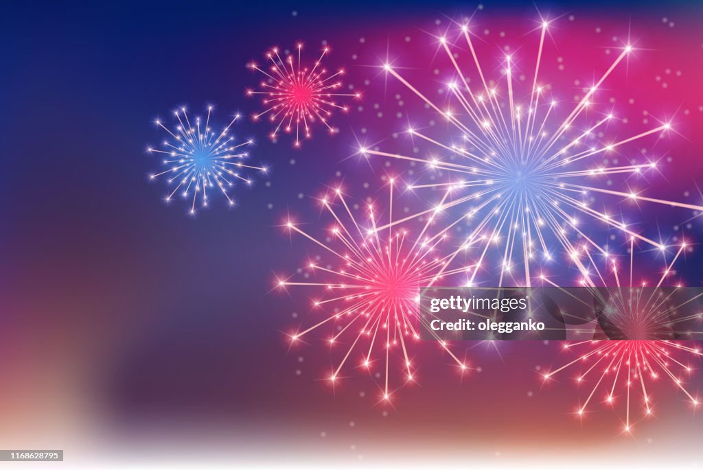 Fireworks Gradient Glossy Fireworks Background Vector Illustration High-Res Vector Graphic ...