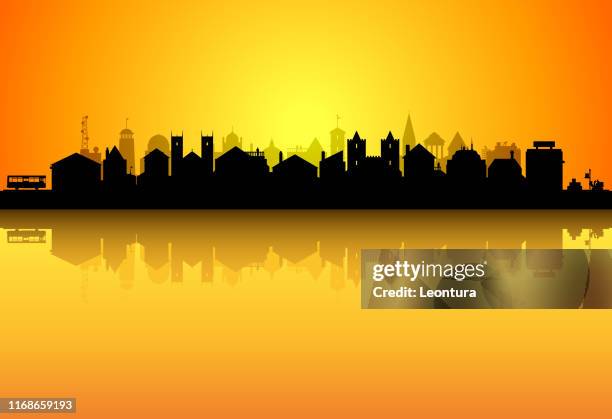 town (all buildings are moveable and complete) - generic city stock illustrations