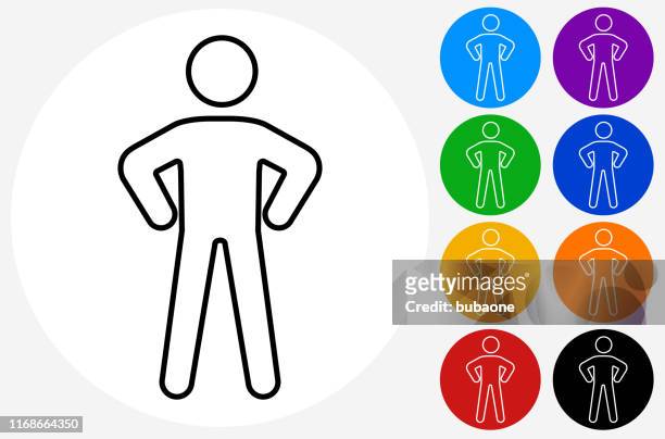 icon of a man with hands on hips - hand on hip stock illustrations