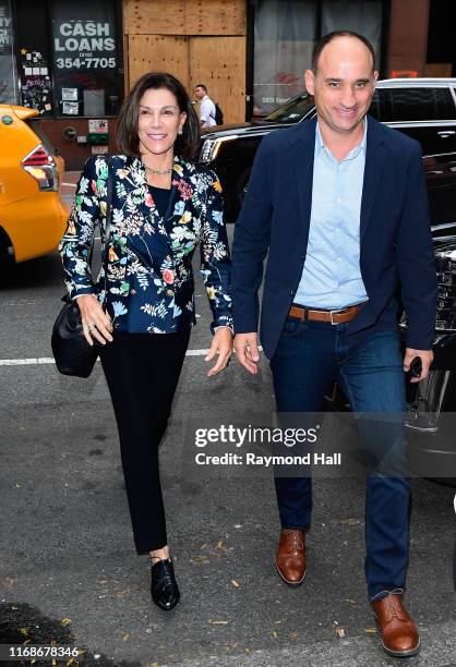 Hilary Farr and David Visentin are seen outside the Today show on September 16, 2019 in New York City.