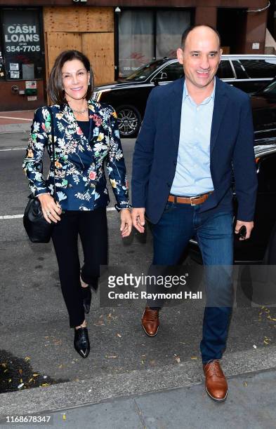 Hilary Farr and David Visentin are seen outside the Today show on September 16, 2019 in New York City.