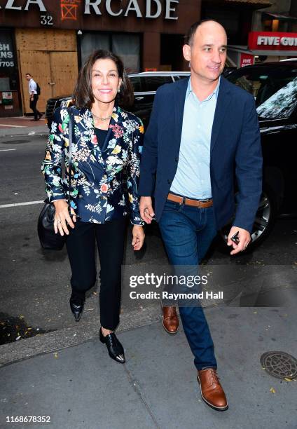 Hilary Farr and David Visentin are seen outside the Today show on September 16, 2019 in New York City.