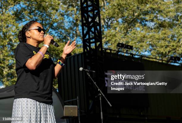 Sirius XM's Director of Reggae Programming Pat McKay hosts the VP Records 40th anniversary celebration at Central Park SummerStage, New York, New...