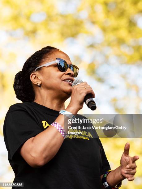 Sirius XM's Director of Reggae Programming Pat McKay hosts the VP Records 40th anniversary celebration at Central Park SummerStage, New York, New...