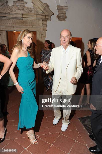 Maria Pia Sforza Ruspoli and Lillo Sforza Ruspoli attend the 'Fondazione Roma Mediterraneo Dinner' during the 57th Taormina Film Fest 2011 on June...