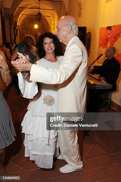 Adriana Chiesa di Palma and Lillo Sforza Ruspoli attends the 'Fondazione Roma Mediterraneo Dinner' during the 57th Taormina Film Fest 2011 on June...