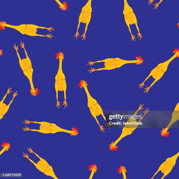 rubber chicken pattern flat - april fools background stock illustrations