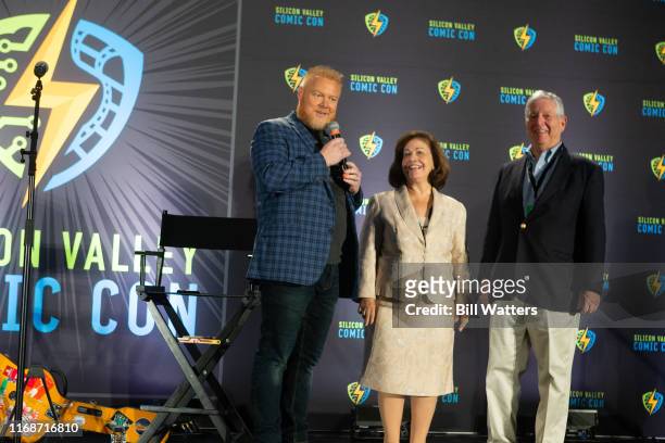 Silicon Valley Comic Con Co-Founder Rick White and Princess Katherine and Serbian Crown Prince Alexander speak at the Silicon Valley Comic Con at the...