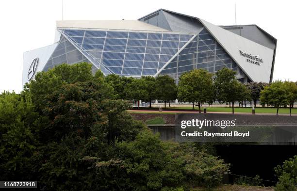 Architects HOK, tvdesign, Goode Van Slyke and Stanley Beaman & Sears' Mercedes-Benz Stadium, home of the Atlanta Falcons football team and Atlanta...