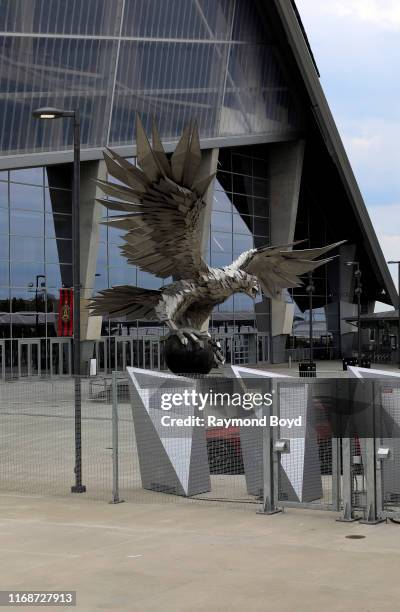 The 'Falcon' sculpture outside architects HOK, tvdesign, Goode Van Slyke and Stanley Beaman & Sears' Mercedes-Benz Stadium, home of the Atlanta...