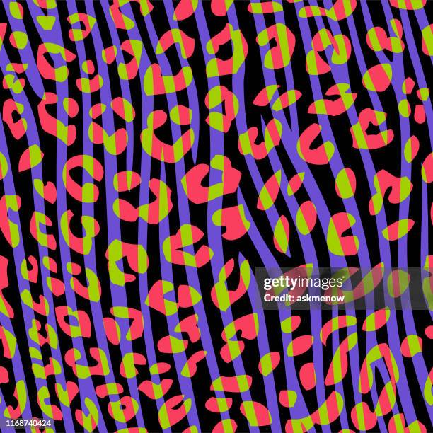 stockillustraties, clipart, cartoons en iconen met modieuze naadloze patroon - luipaardprint