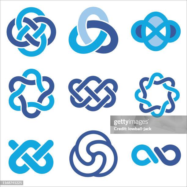 knot logos - tied knot stock illustrations