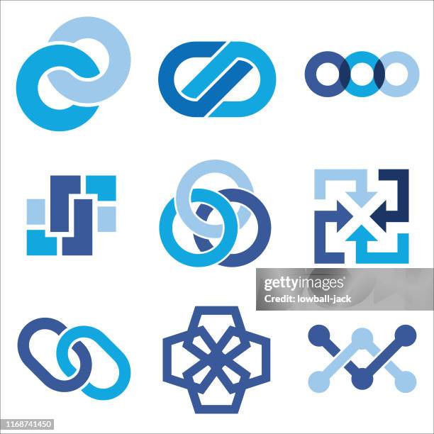 link logos - convergence and union stock illustrations