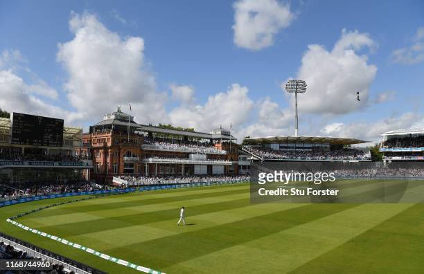 General view of the Lords Pavilion during day five of the 2nd Ashes Test match between England and Australia at Lord's Cricket Ground on August 18,...