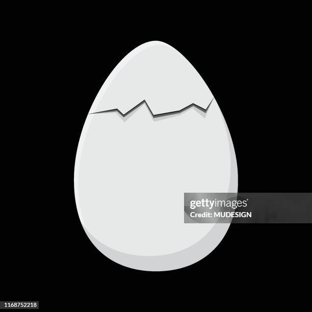 hatching hatchling chick on black background. - cracked egg stock illustrations