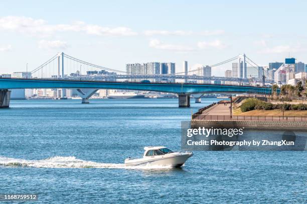 tokyo skyline at day time, japan. - toyosu stock pictures, royalty-free photos & images