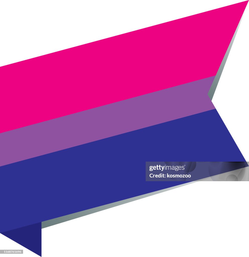 Vector isometric flat Bisexual pride flag
