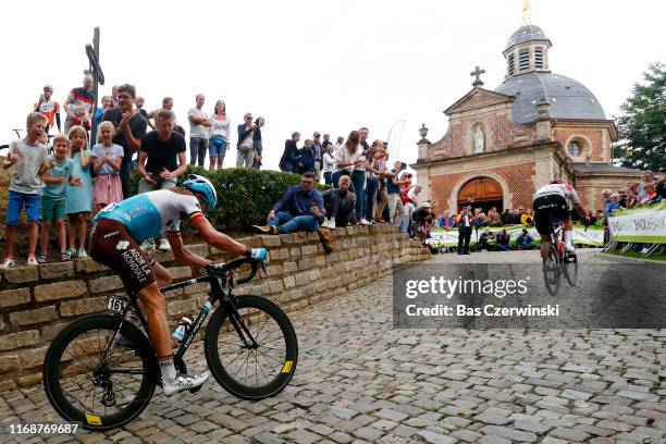 Oliver Naesen of Belgium and Team AG2R La Mondiale / Mads Pedersen of Denmark and Team Trek-Segafredo / Wall of Geraardsbergen / De Muur / Fans /...