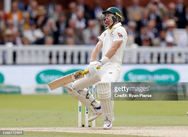 Marnus Labuschagne of Australia is struck on the helmet by a delivery from Jofra Archer of England during day five of the 2nd Specsavers Ashes Test...