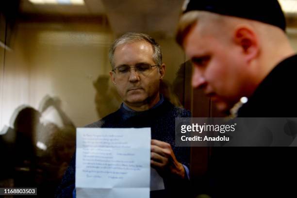 Paul Whelan, charged with espionage, arrives for his trial at a court in Moscow, Russia on September 17, 2019.