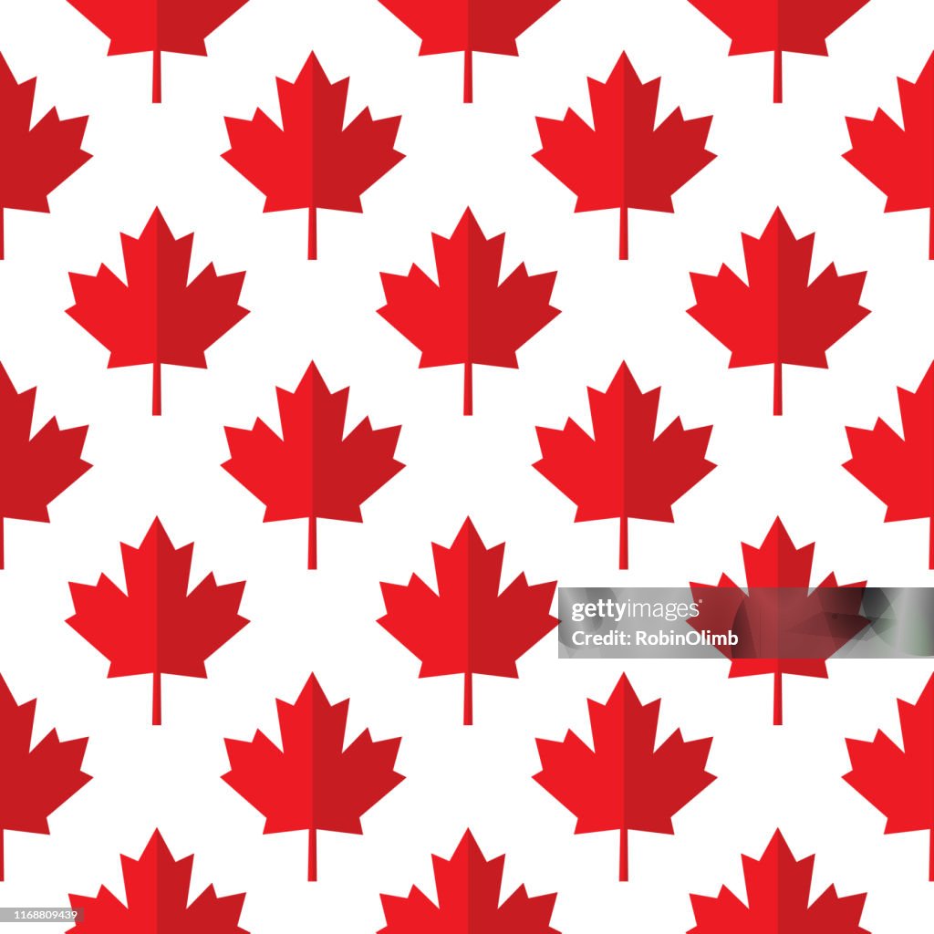 Red Paper Maple Leaves Seamless Pattern