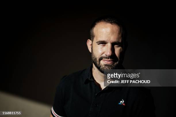 French former rugby player Frederic Michalak poses during a photo session at the Matmut stadium in Lyon on September 17, 2019. - Michalak has...
