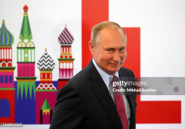 Russian President Vladimir Putin speaks during the International Leadership Reunion, hosted by Jewish Federation of North America and Keren Hayesod...