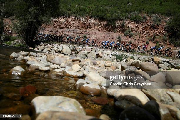 Peloton / River / Landscape / during the 15th Larry H. Miller Tour of Utah 2019, Stage 6 a 133,1km stage from Park City to Park City 2136m /...