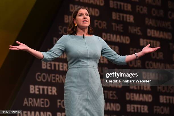 Liberal Democrat leader, Jo Swinson delivers her first keynote speach at the Liberal Democrat Party Conference at the Bournemouth International...