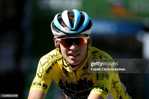 Arrival / Ben Hermans of Belgium and Team Israel Cycling Academy Yellow Leader Jersey / Celebration / during the 15th Larry H. Miller Tour of Utah...