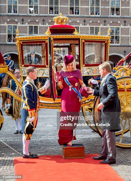 King Willem-Alexander of The Netherlands and Queen Maxima of The Netherlands during Prinsjesdag the opening of the parliamentary year on September...