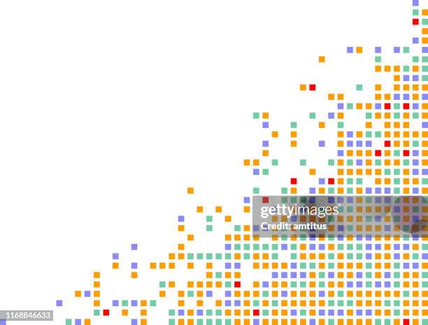 ilustrações de stock, clip art, desenhos animados e ícones de colorful pixels corner - corner marking