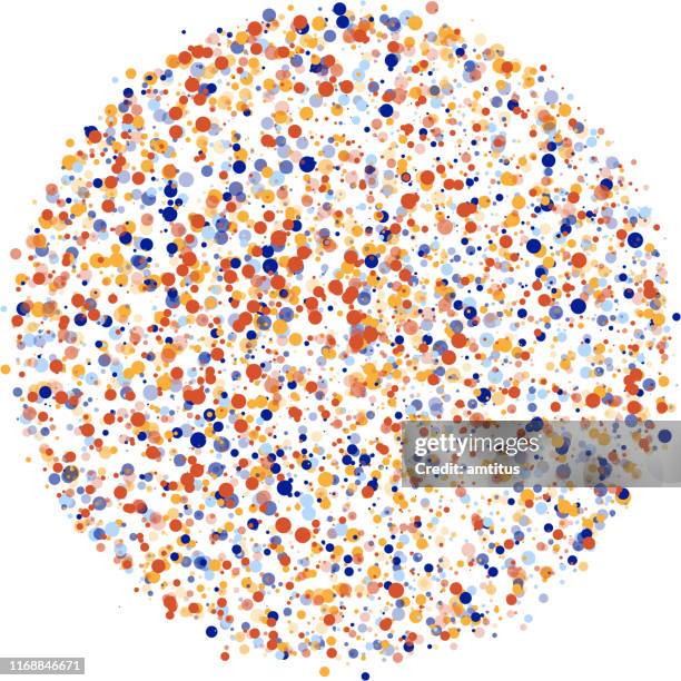 colorful sphere particles - abstraction of an atom stock illustrations