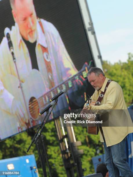 Singer/Songwriter John Berry performs during the First Annual 2011 Rapids Jam Music Festival at the Carolina Crossroads Outdoor Amphitheate on June...