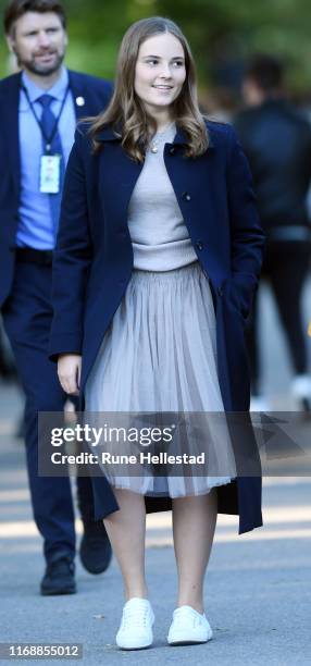 Princess Ingrid Alexandra attends Ingrid Alexandra's Sculpture Park where the final sculptures have been installed on September 17, 2019 in Oslo,...