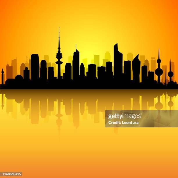 ilustrações, clipart, desenhos animados e ícones de kuwait city (todos os edifícios são completos e moveable) - kuwait