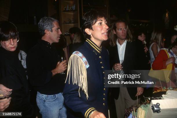 Jeffrey Epstein and Ghislaine Maxwell attend Batman Forever/R. McDonald Event on June 13, 1995 in New York City.